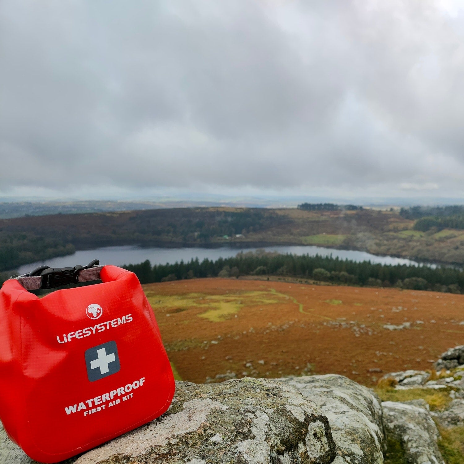 Sheepstor with Waterproof first aid kit in the foreground