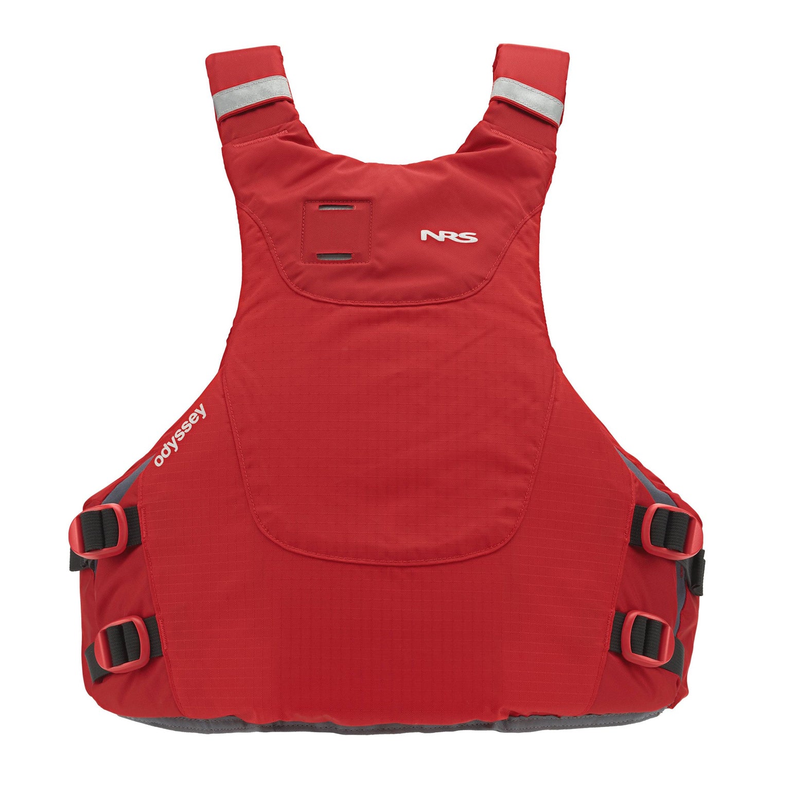 Rear view of the NRS Odyssey PFD in Red