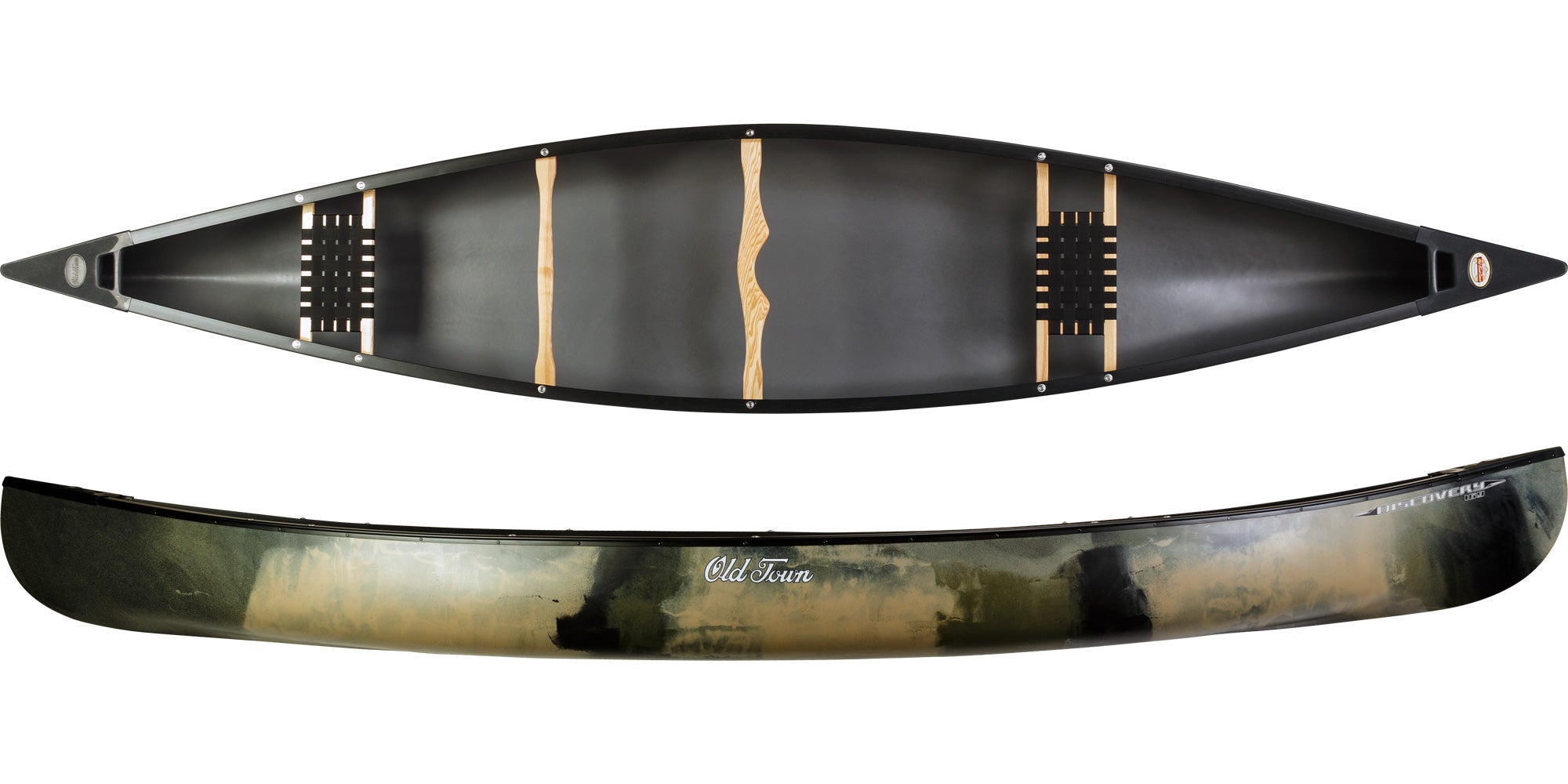 Camo coloured Discovery 169 Canoe