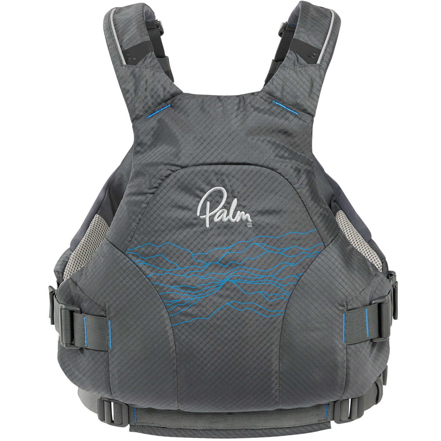 rear of the Jet grey Palm Riff Buoyancy aid