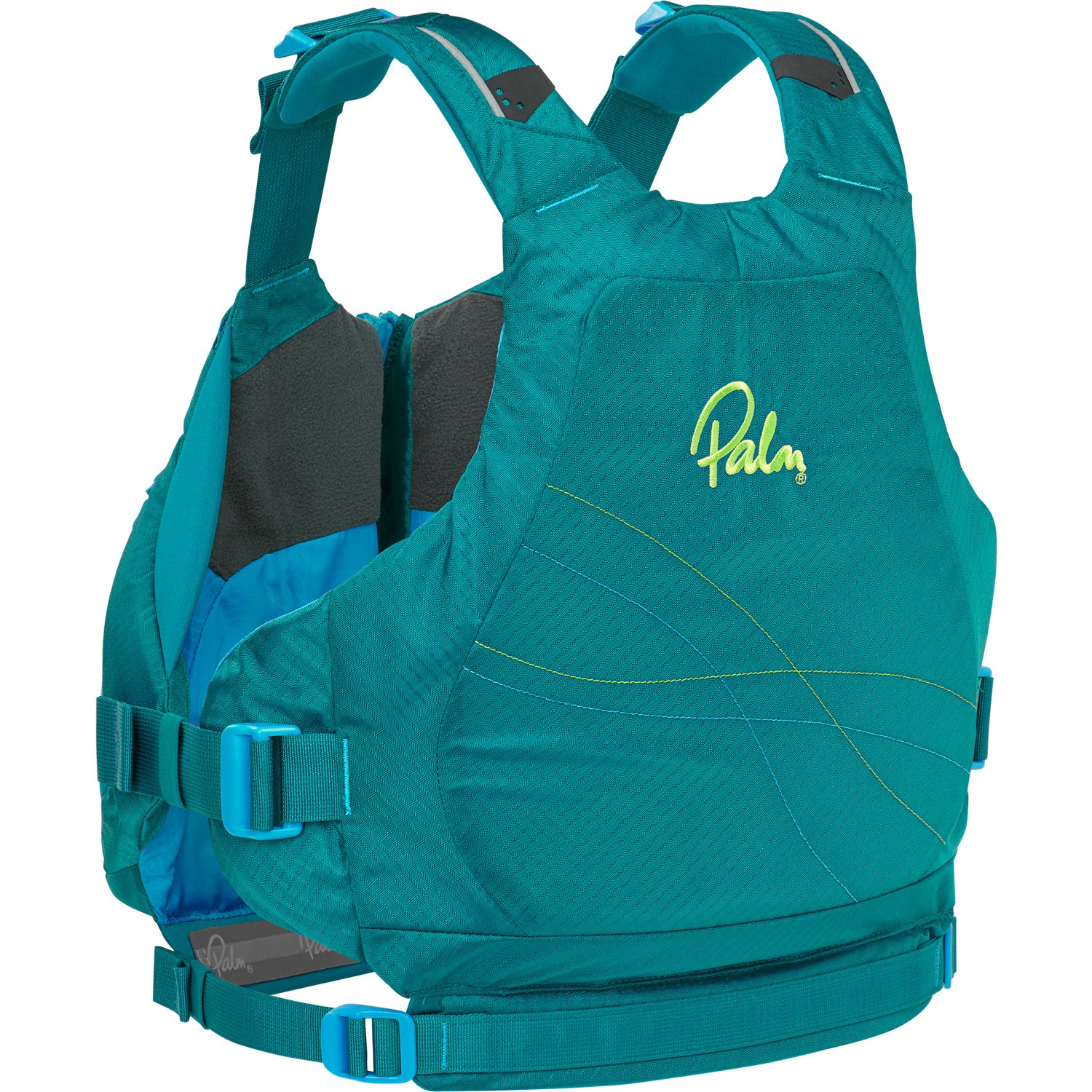 Palm Tika Women's buoyancy aid in Teal from the rear