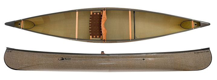 Swift Canoes Prospector 15 - Solo Lightweight Open Canoe With Optional Removable Carrying Yoke & Optional Carbon Footbar