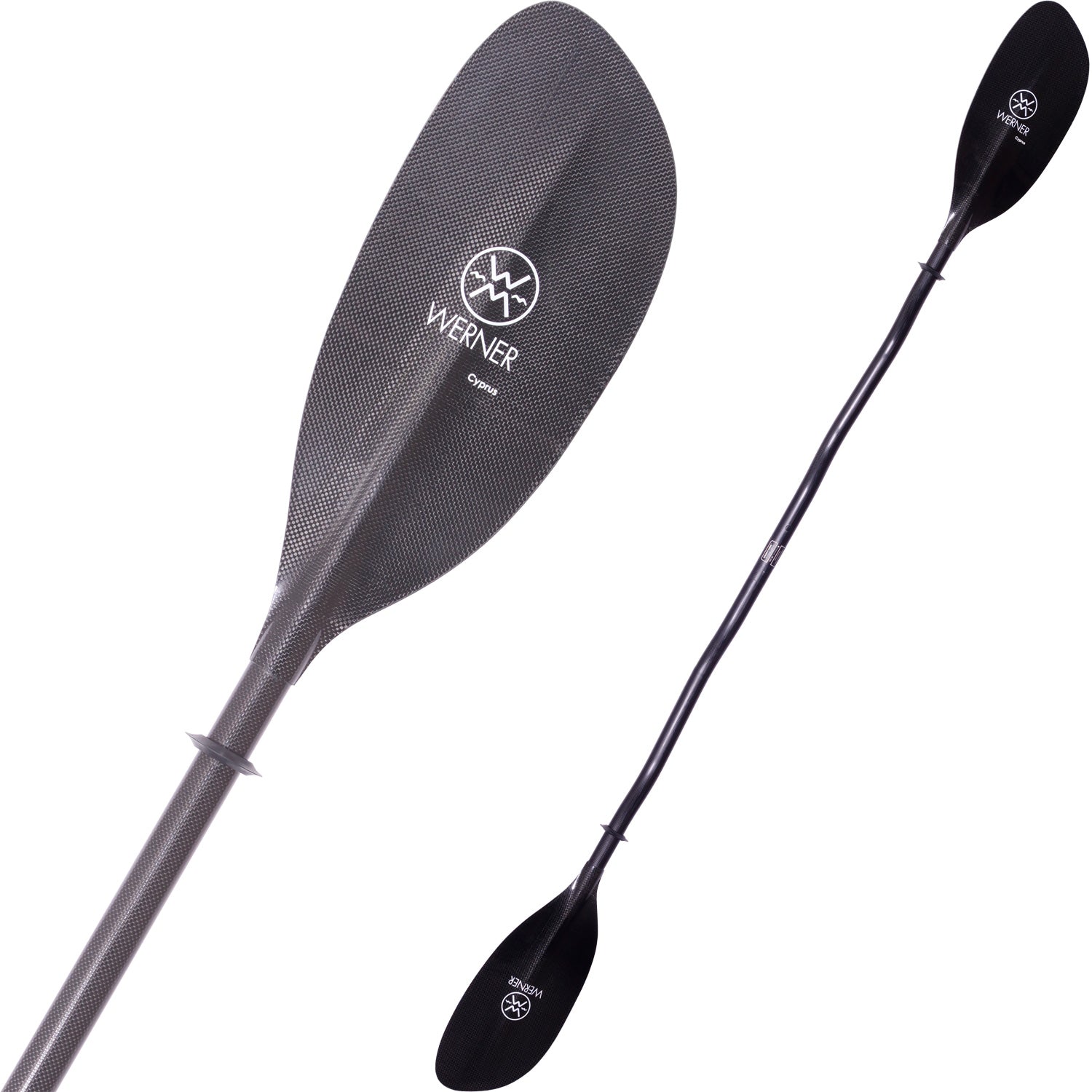 The Werner Cyprus Carbon Foam Core Paddle with Bent Shaft