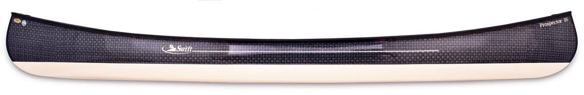 Swift Canoes Prospector 16 in Innegra H-Weave with a Champagne bottom, less prone to show up small scratches and character marks