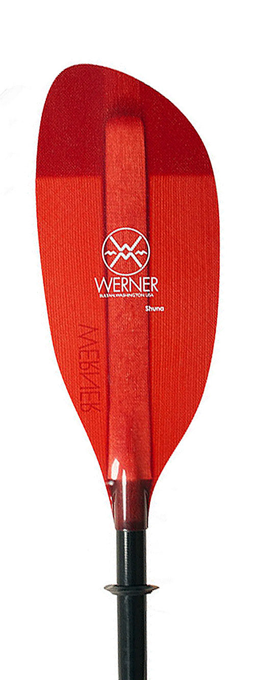 Werner Shuna Two piece touring paddles, Red fiberglass blades.