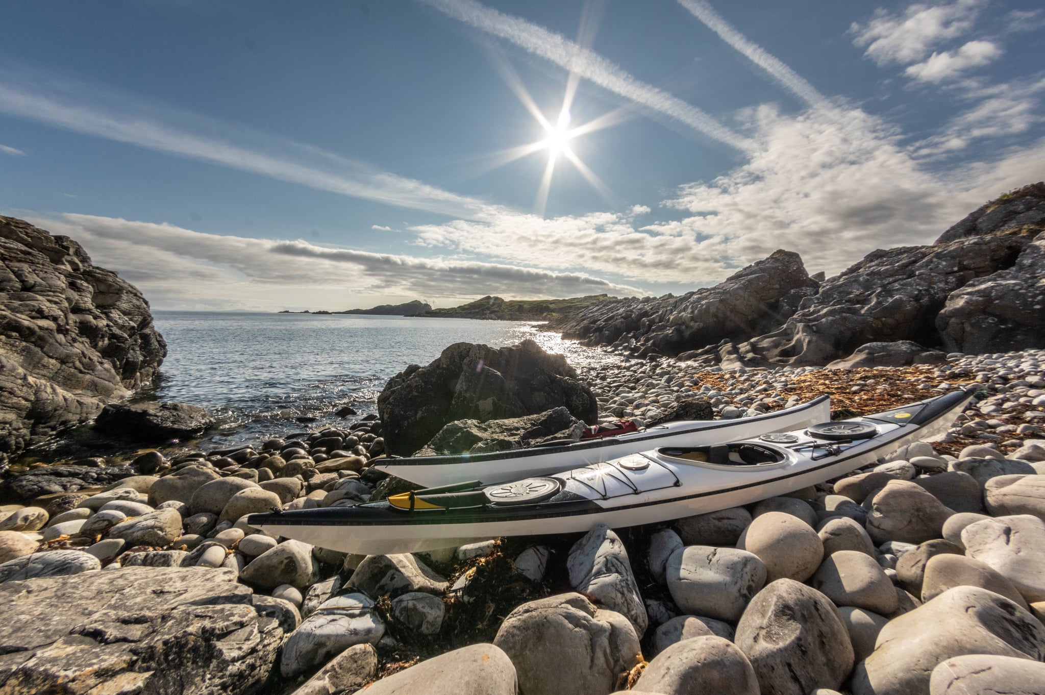 Norse Bylgjas on the shore part way through a lovely paddling day.