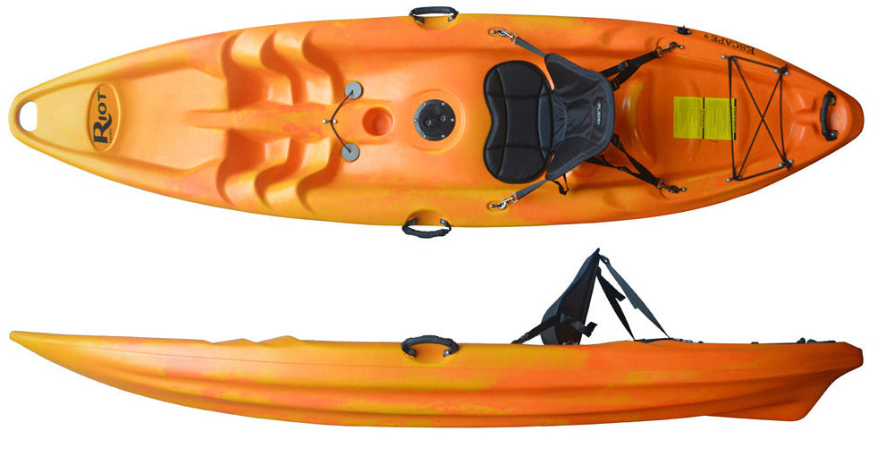 Riot Escape 9 Kayak in Yellow/Orange