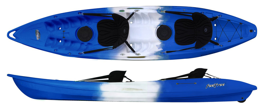 Feelfree Gemini Sport in Blue White Blue showing optional Feelfree Deluxe Seats