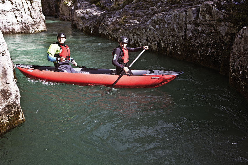 Gumotex Palava can be paddled with twin or single blade paddles and is ideal for gentle white water expeditions