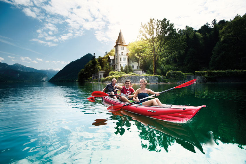 Gumotex Seawave being paddled with three person configuration