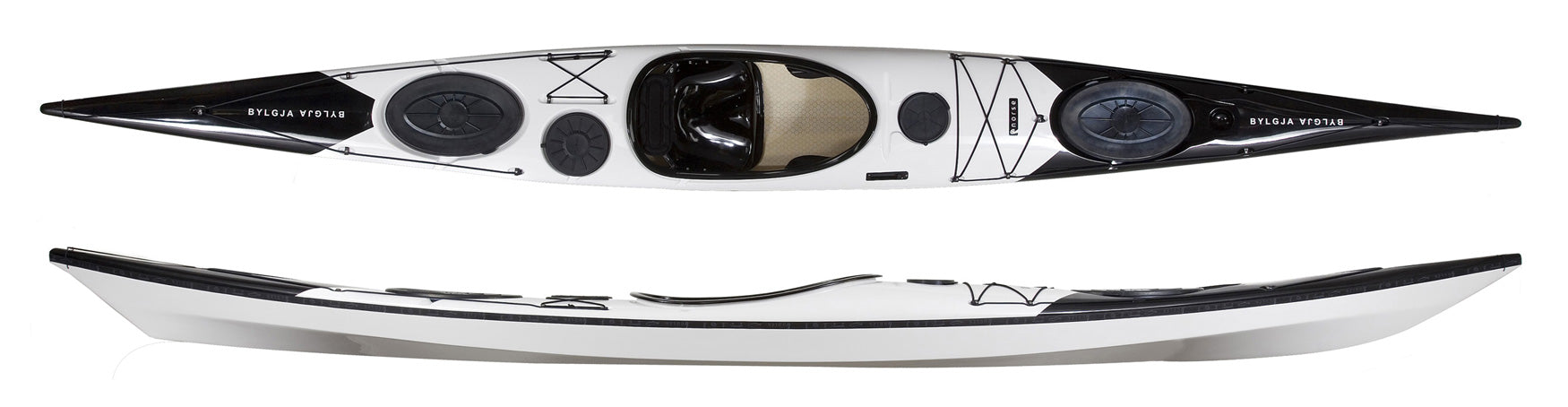 Norse Bylgja Black and White Fibreglass Sea Kayaks in the UK