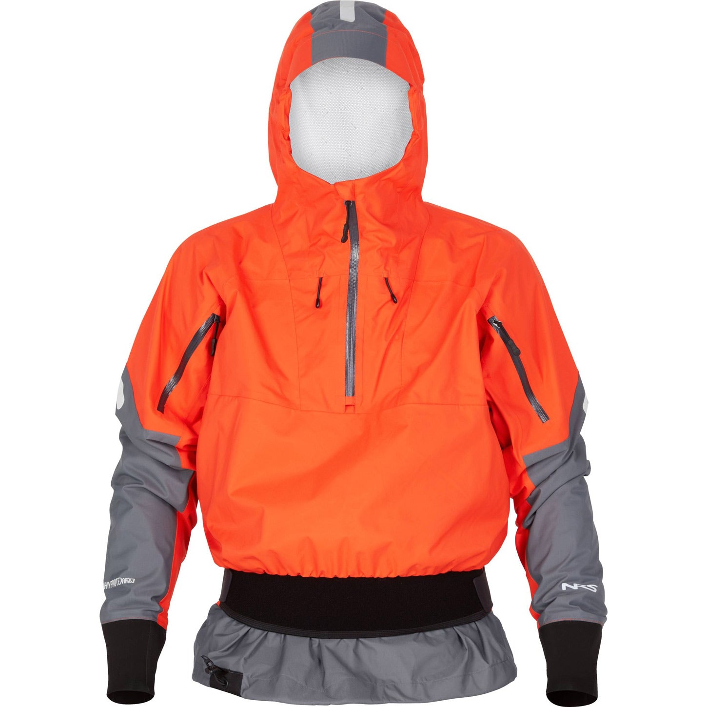 NRS RipTide jacket with hood and storm cuffs in Flare, available from Canoe Shops UK online or in-store