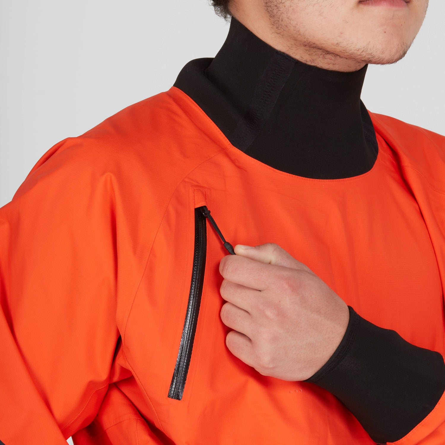 Chest Pocket on the Flare Coloured Stratos Jacket from NRS