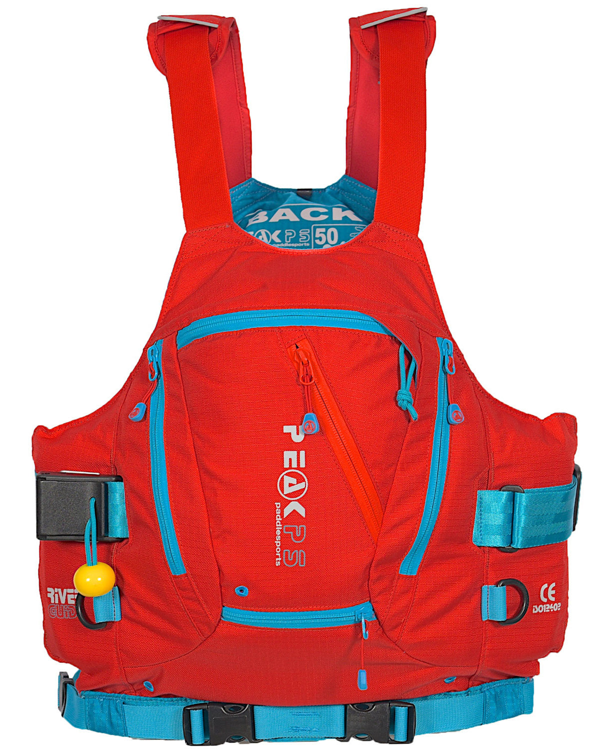 Peak PS River guide Whitewater rescue vest in red