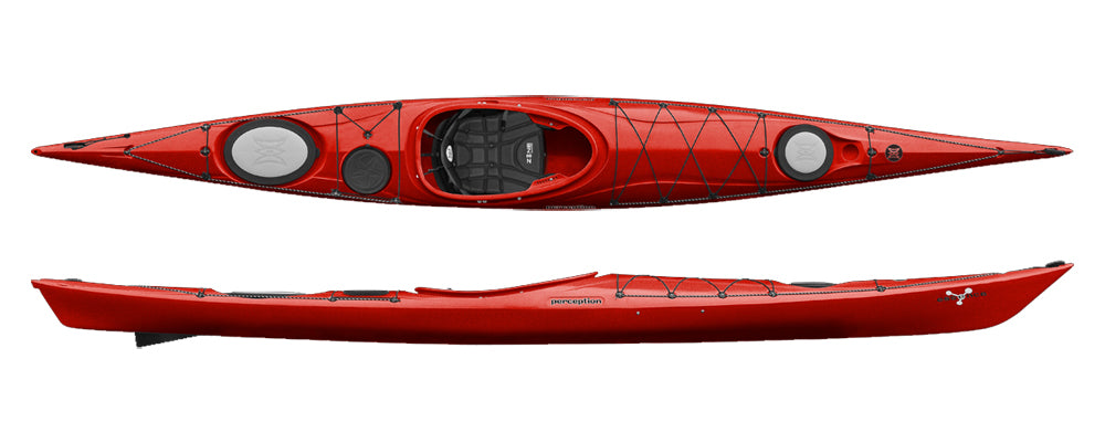 Perception Essence 16 Sea Kayak in Red