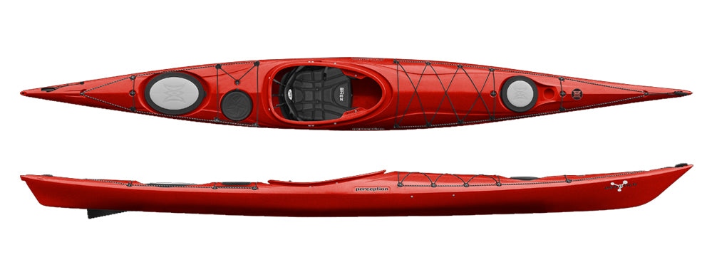 perception Essence 17 Sea Kayak in Red available to buy from Canoe Shops Group