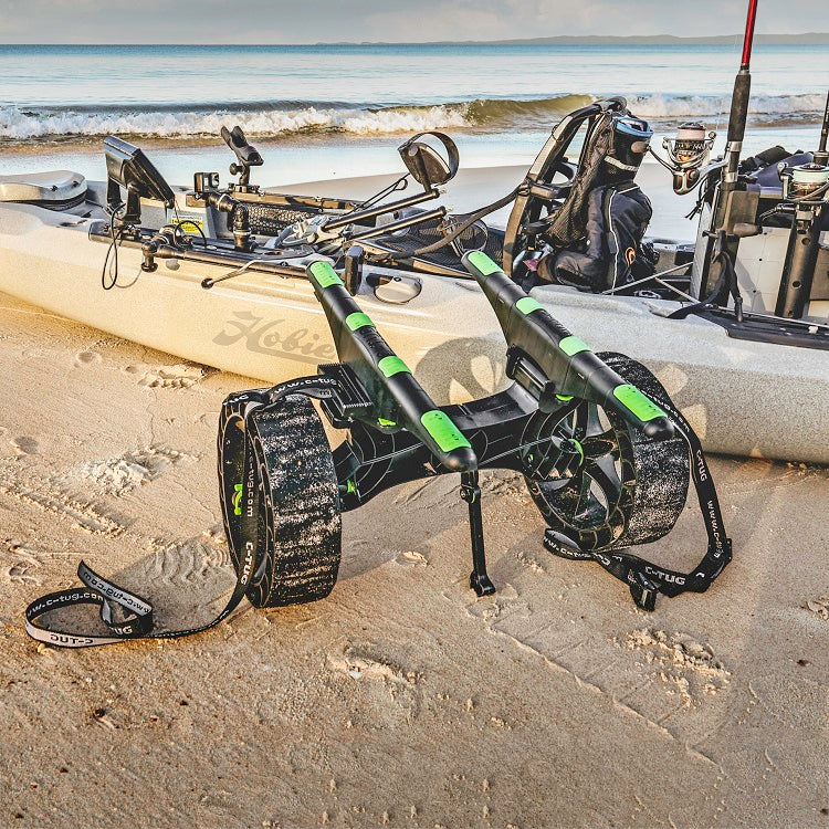 Railblaza C-Tug Sandtrakz R Kayak Trolley on a beach