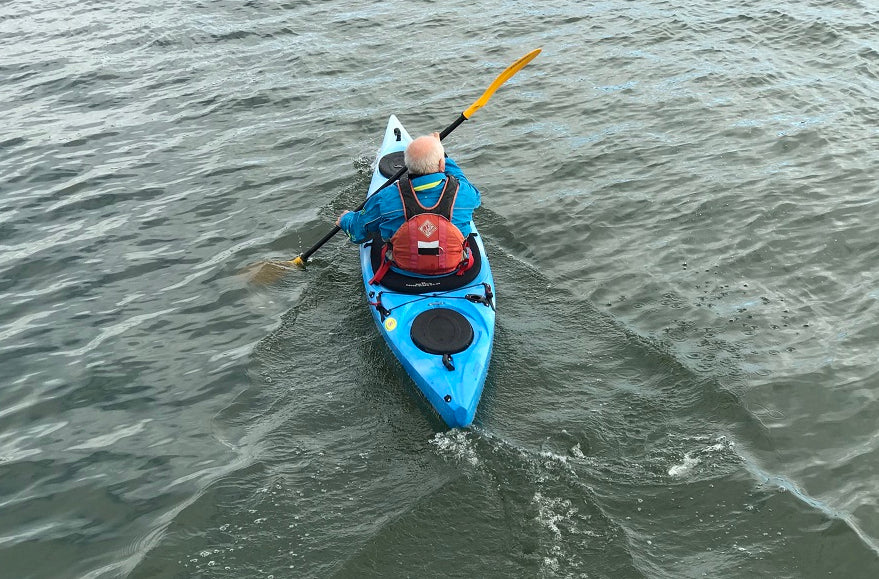 Riot Enduro 13 in Blue / White Paddling on the Tamar estuary