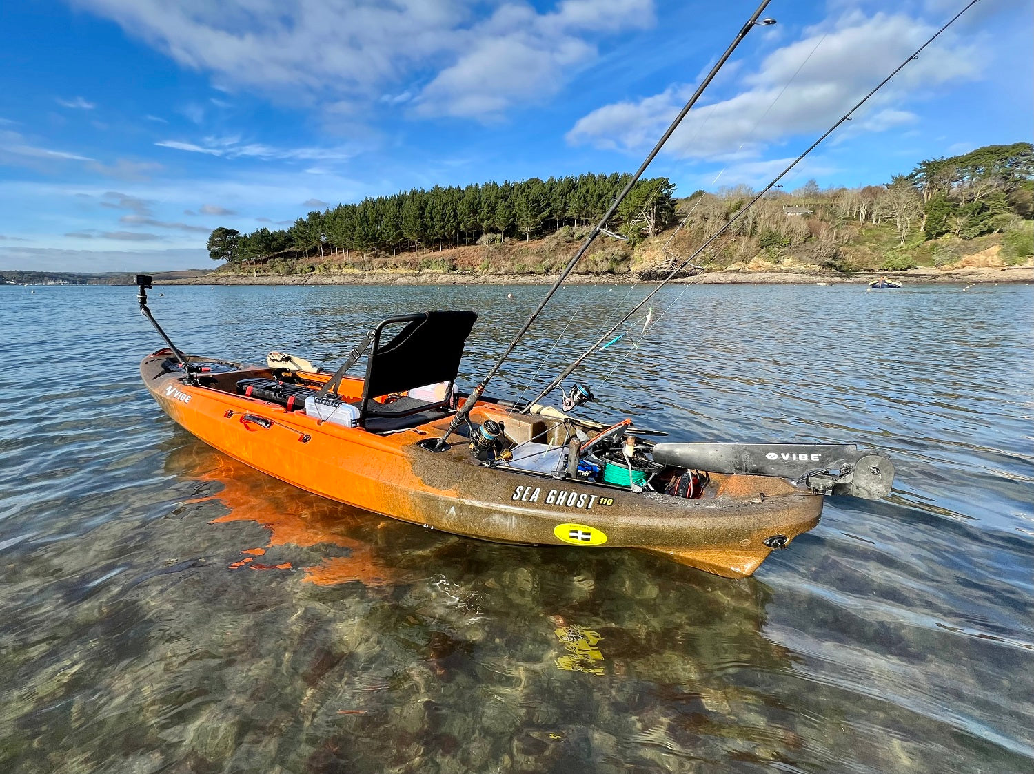 Vibe Sea Ghost 110 rigged up for kayak fishing