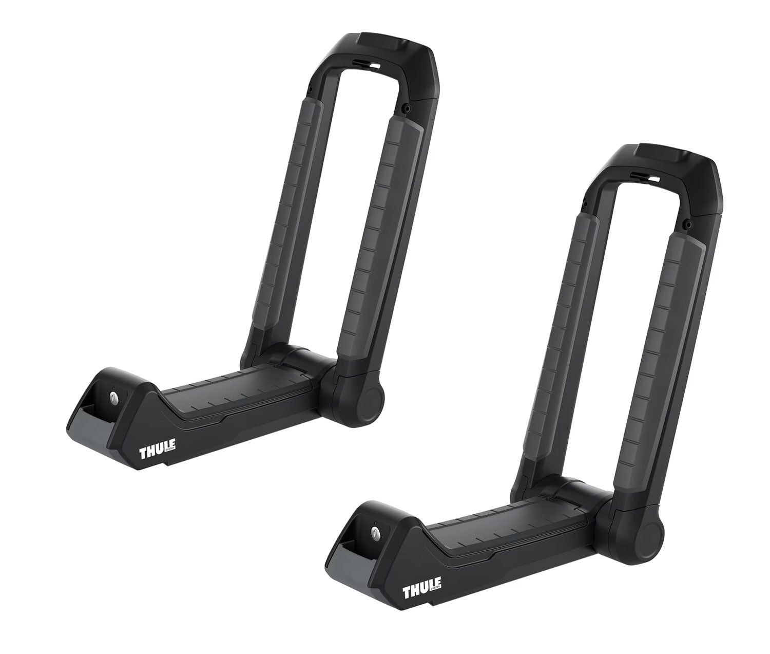 Thule Hull-a-Port Aero J-bars in upright position ready for a kayak