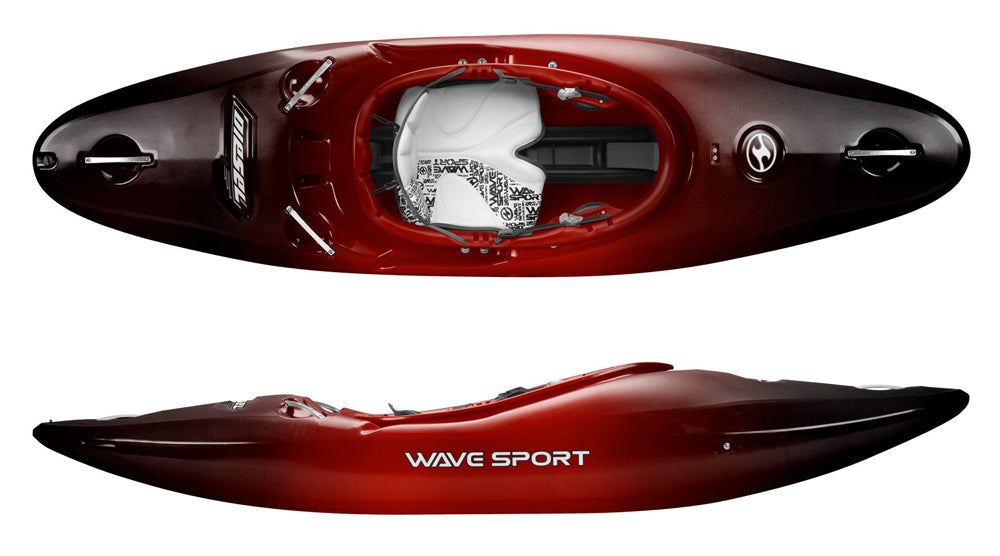 Wavesport Diesel 70 in Cherry Bomb available from Canoe Shops Group