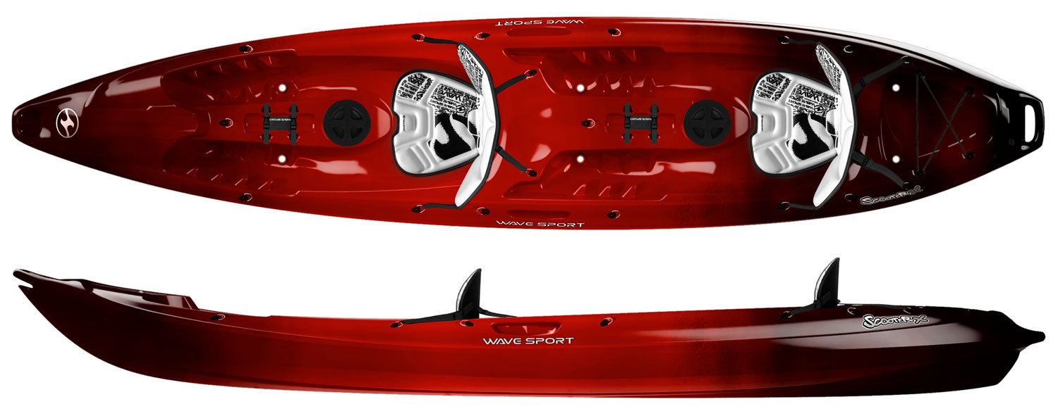 Wave Sport Scooter XT Tandem Sit On Top Kayak In Cherry Bomb
