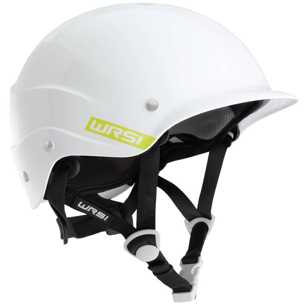 A white WRSI Current helmet