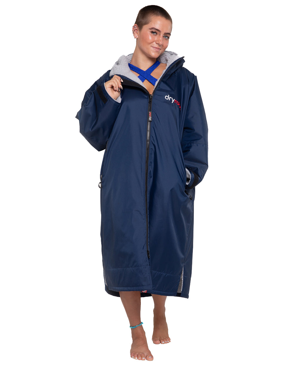 Dryrobe Advance Long Sleeve Changing Robe in Navy/Grey