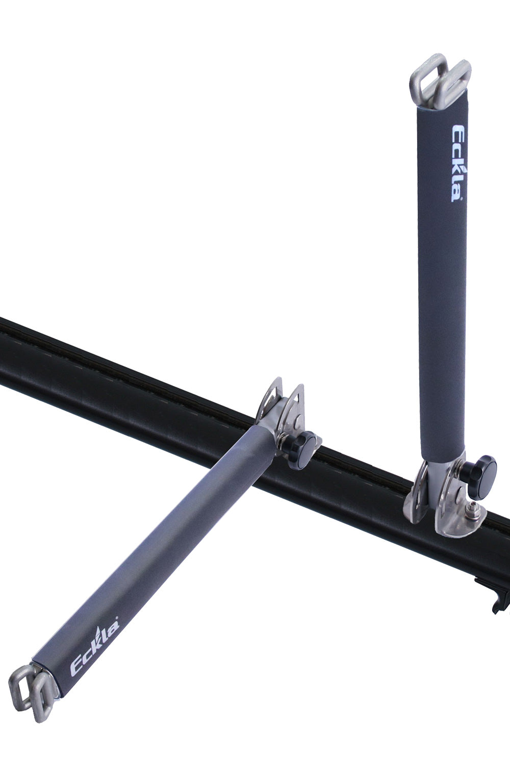 Eckla Folding Uprights shown vertically and horizontal with the t-track fitting