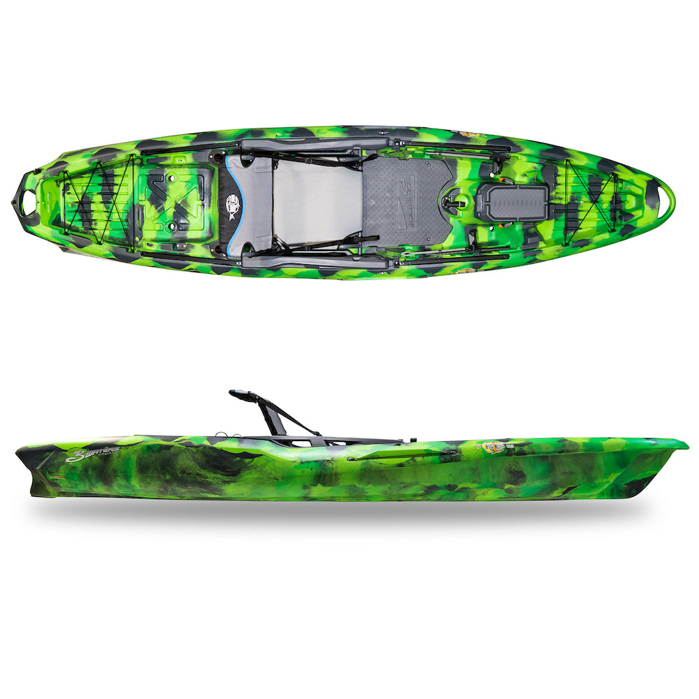 3Waters Big Fish 120 Stable Fishing Kayak in Green Flash.