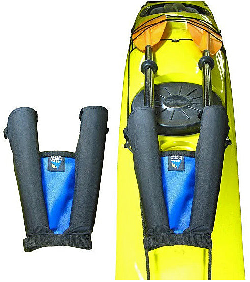 North Water Paddle Britches afixed to a sea kayaks decklines