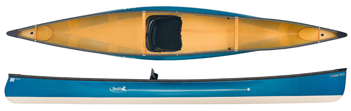 Swift Canoes Cruiser 14.8 Kevlar Fusion in Sapphire and Champagne