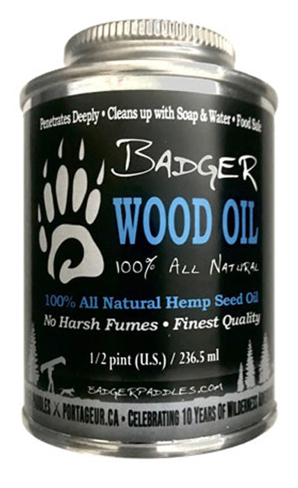 Badger Wood Oil, perfect for use on woodwork across a canoe