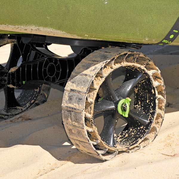 Railblaza C-Tug Sandtrakz Trolley in use on sand