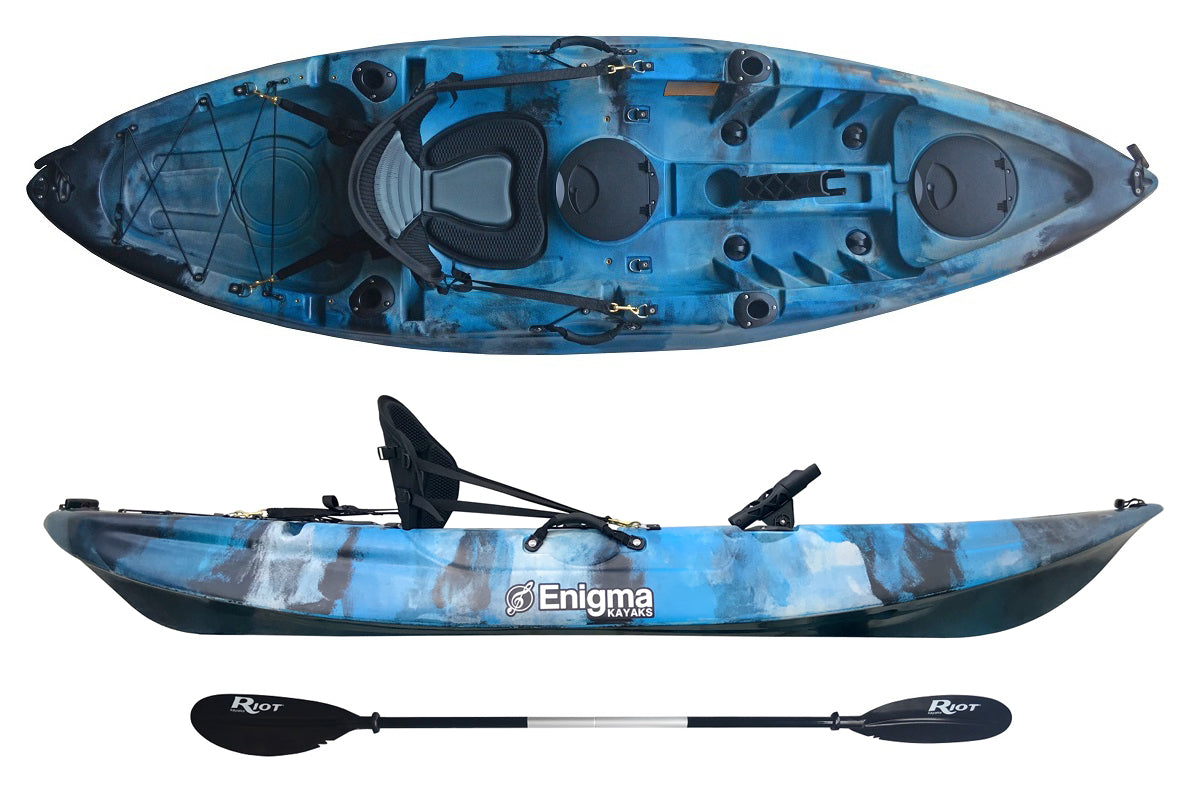 Enigma kayaks Cruise Angler in Galaxy showing the Deluxe Package Option