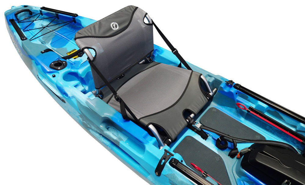 Feelfree Moken 12.5 Angler V2 showing standing platform and raised seat