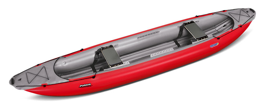 Gumotex Palava in Red showing fitted seats and kneeling straps