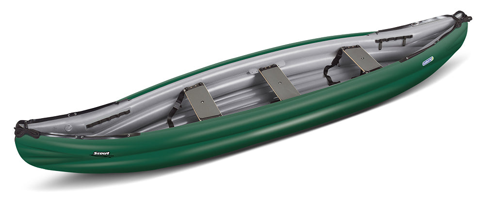 Gumotex Scout expedition ready canoe in green, available online or in-store from Canoe Shops UK