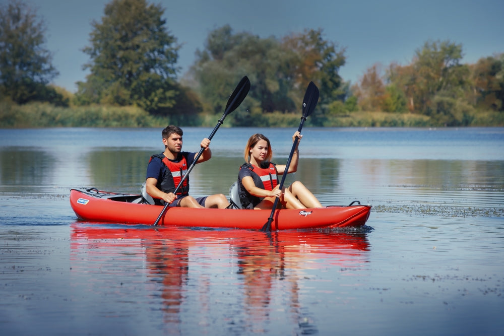 Gumotex Thaya Tandem Inflataable Kayak Paddling on a Lake