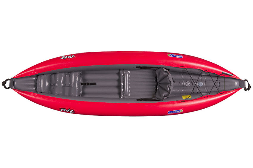 Gumotex Twist 1 Inflatable Kayak in Red Top View 