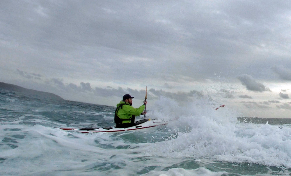 Norse Bylgja paddling moderate seas off Gribben Head 