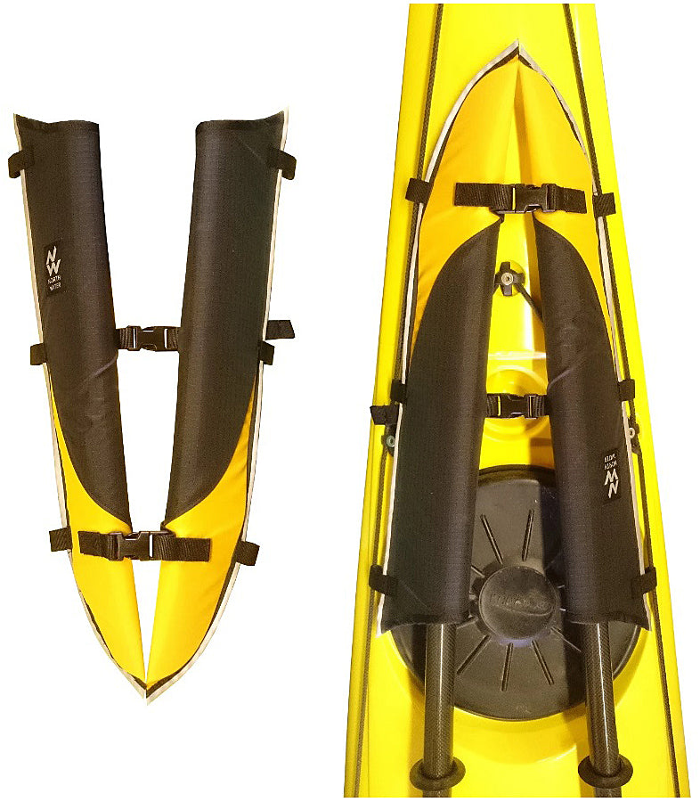 North Water Paddle Scabbards. Affixed to a Kayaks bow.