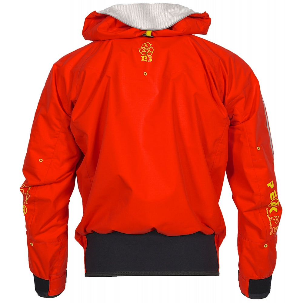 Peak Adventure Single Evo Cagoule in Red, Back View showing quick toggle hood tie back.