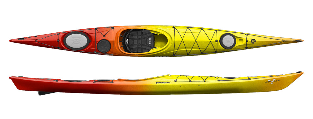 Perception Essence 16 Sea Kayak in Sunset available from Canoe Shops Group in-store or online