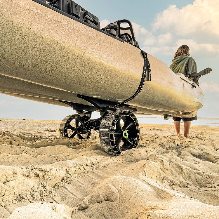 Railblaza C-Tug R with Sandtrakz Wheels on a Hobie Kayak