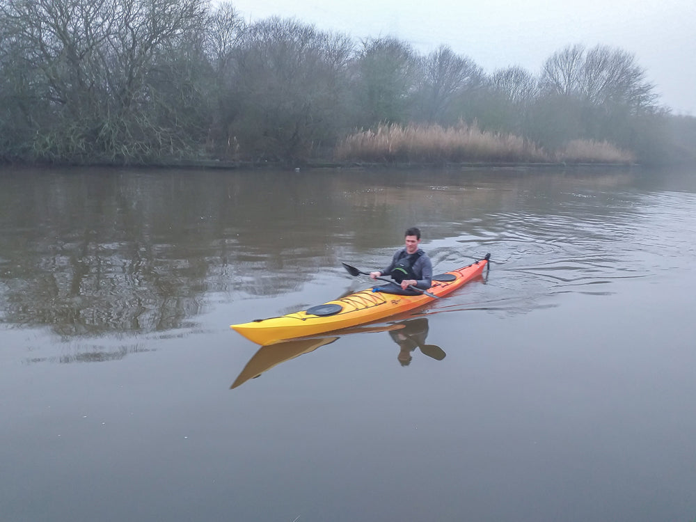 Riot Brittany 16.5 Sea Kayak paddling a tranquil river