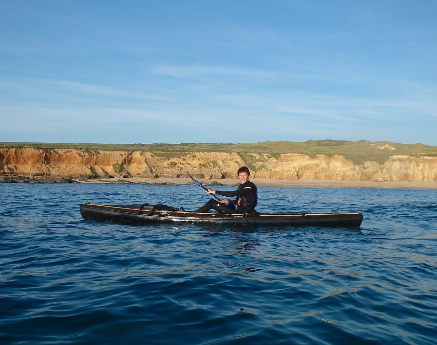 Paddling the RTM Tempo Angler near Godrevy in Cornwall