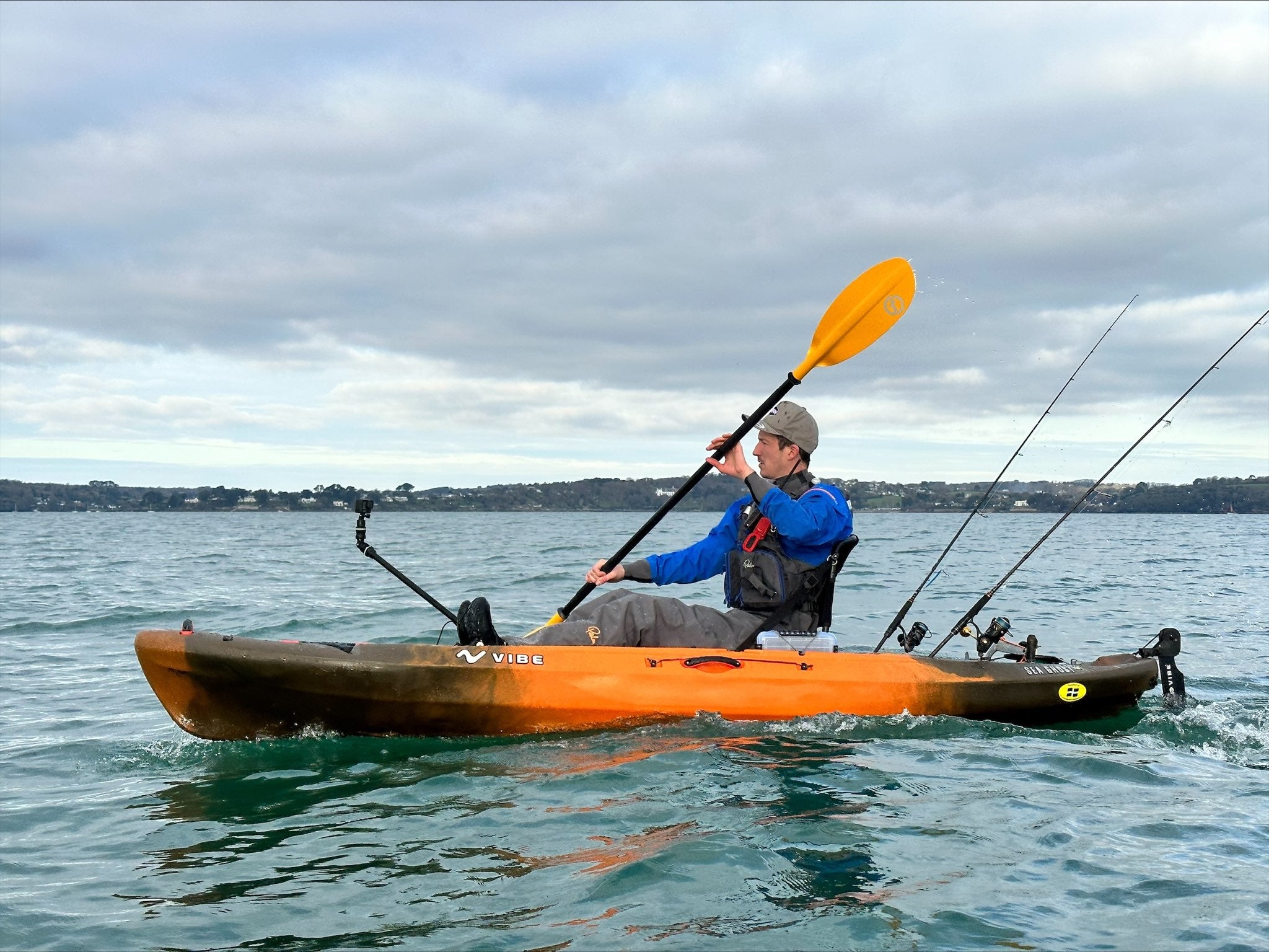 Paddling the Vibe Sea Ghost 110 out to a fishing mark